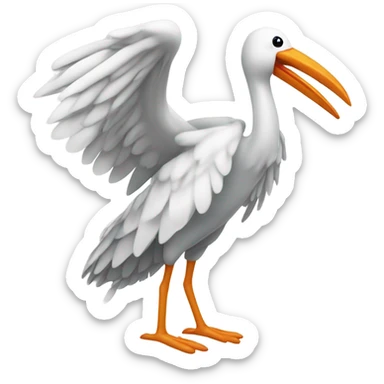 Stork with baby sticker