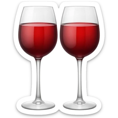 2 red wine glasses are cheered sticker