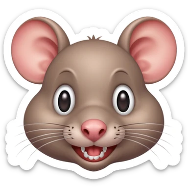 a silly goofy cartoon rat with exaggerated features sticker