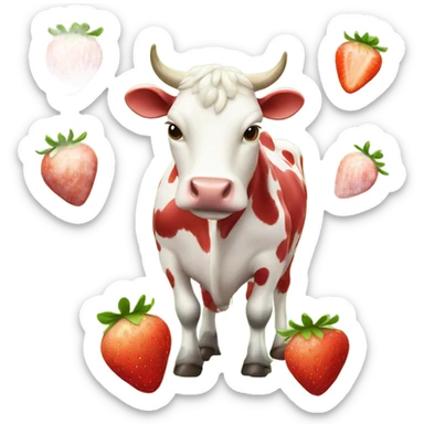 strawberry cow sticker