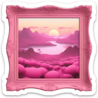 PINK LANDSCAPE PICTURE WITH FRAME sticker