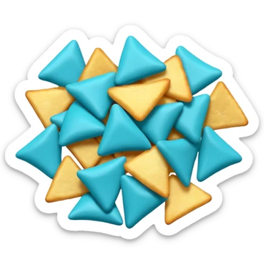 full turquoise colored chips sticker