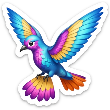 La la mañana se alegra entre flores y praderas ve avanzar mariposa bella y majestuosa entre colibrís sticker