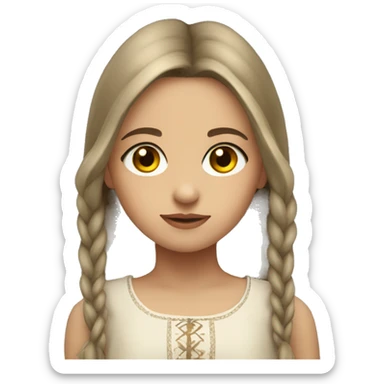 slavic girl with hazel eyes look from side sticker