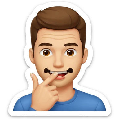 zesty guy biting nail while smirking sticker