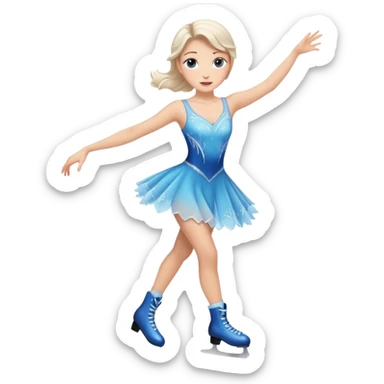 buz pıstının ustunde kayan,yarısma ıcın elbıse gıymıs ve artıstık hareketler yapan kadın emojısı  sticker