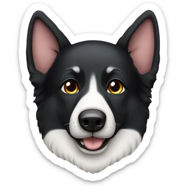 Black German shepherd dog with half a white face  sticker