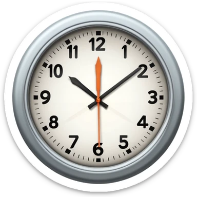 horloge avec la petite aiguille sur le 6 et la grande sur le 7 sticker