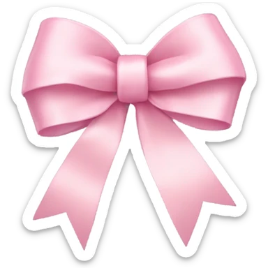 light pink ribbon bow sticker