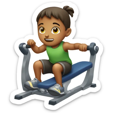 a child climbs in a gym sticker