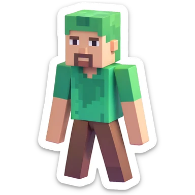blocky Minecraft character sticker
