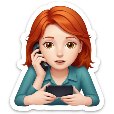 Readhead giro lie down in the flor taking the phone sticker