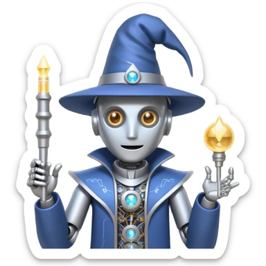 un mago robot programador sticker