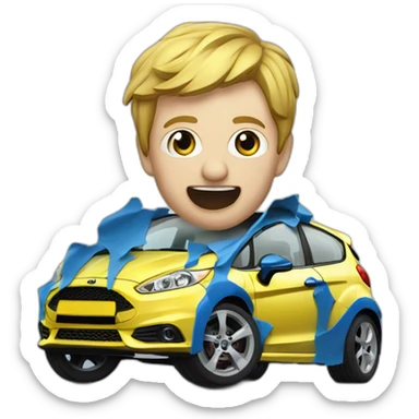 fiesta st line bleue accident sticker