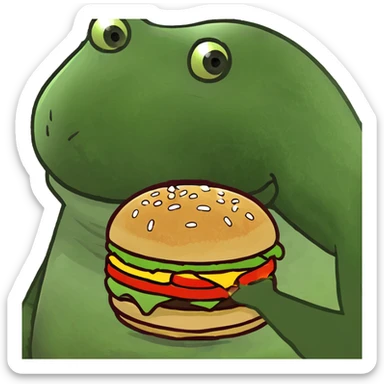fat boy with burger sticker