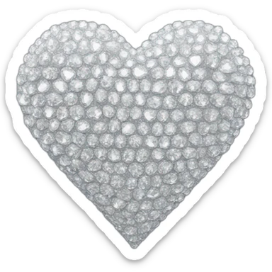Heart made of white diamonds   sticker