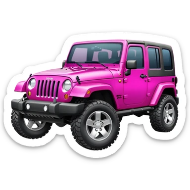 Fuchsia Jeep wrangler 4 door sticker