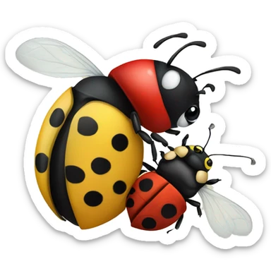 ladybug and bumblebee hugging sticker