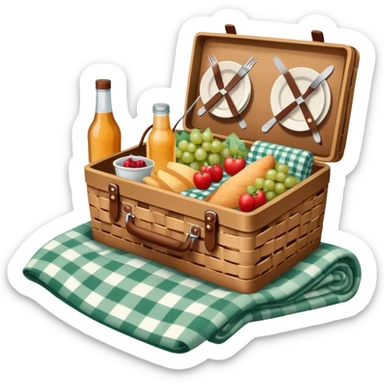 Cozy cottagecore Picnic basket sticker