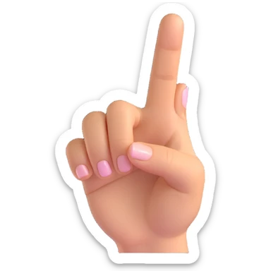 lady's index finger pointing up, feminine hand, medium skin, no background sticker