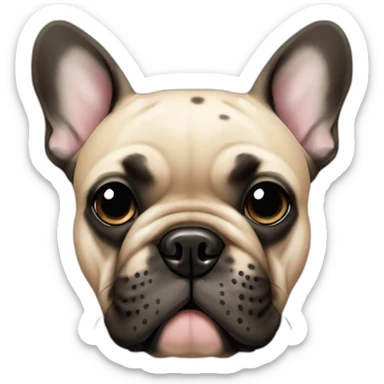 French bulldog beige with black spots on the head sticker