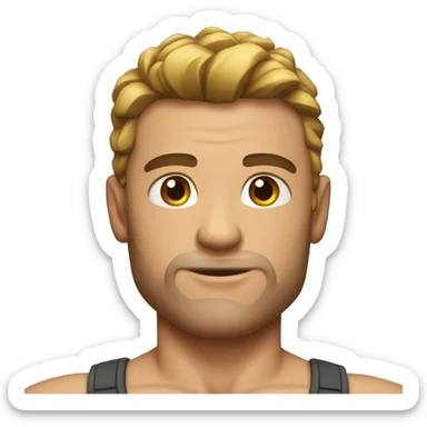 muscular man with tank top sticker