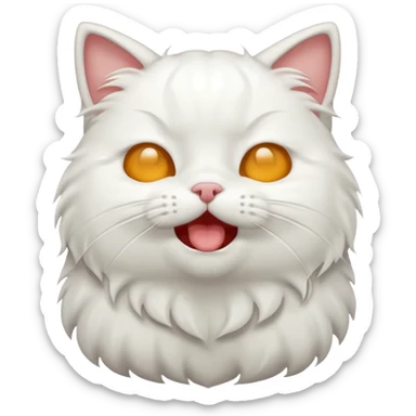 Sneezing white cat  sticker