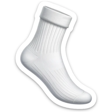 white sock from the bottom view showing the sole sticker