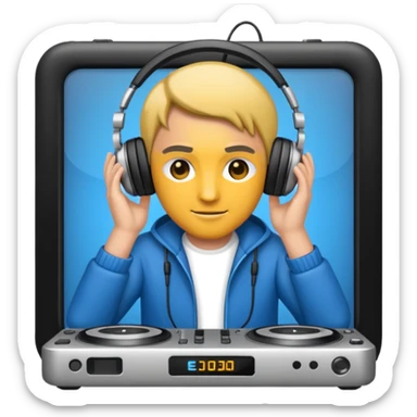 DJ with headphones sticker