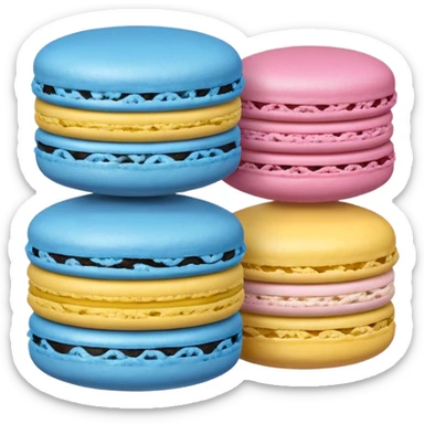 Blue Macaroon Yellow Macaroon & Pink Macaroon Stacked sticker