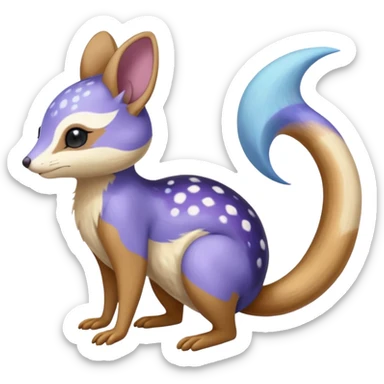 Nebula Celestial Lunar Starry Galactical Stellar Buizel-Minccino-Purrloin-Cresselia-Numbat-Bilby-Quoll-Meowstic-hybrid-fusion-creature (full body) sticker