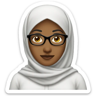 women muslim with black glasses sticker