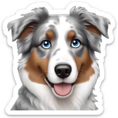 blue eyes dog australian shepherd sticker