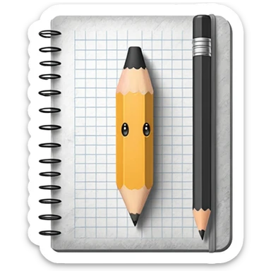 a pencil drawing in a notebook  sticker