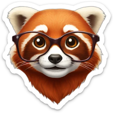Red panda with spectacles sticker