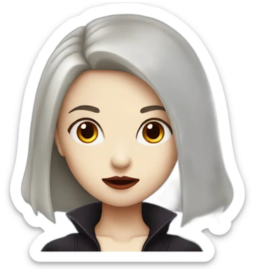 Vampire girl with red hear sticker