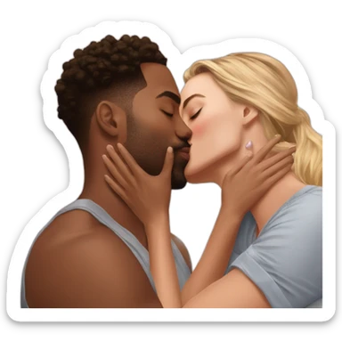 Margot Robbie kisses kenye west sticker