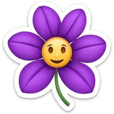 Emoji fleur violet sticker