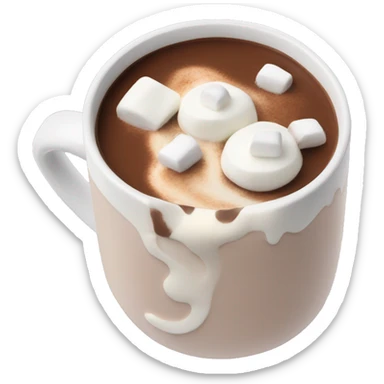 hot chocolate with cream and marshmallows  sticker