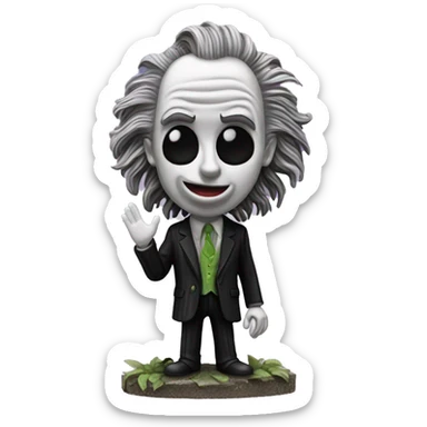 Detailed diorama from Beetlejuice movie sticker