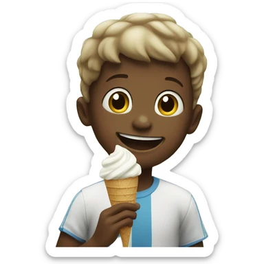 smiling boys outdoors in nature eating ice cream  sticker