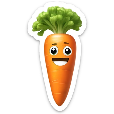 Generate an energetic carrot emoji wearing a sweatband, lifting tiny dumbbells, and looking motivated. sticker