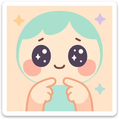 shy face with both index fingers pointing at each other sticker