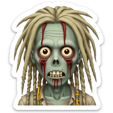 zombie with dreads sticker