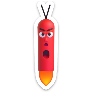 red exclamation mark with angry eyes, symbolizing insult sticker