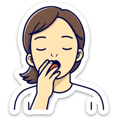 Someone choking themselves laughing sticker