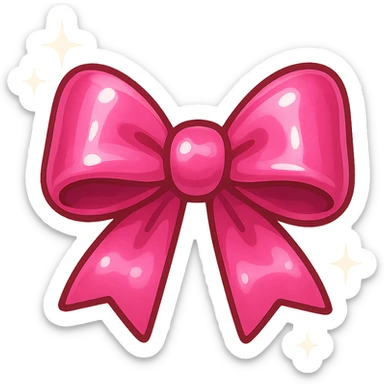 new bow emoji, cute and shiny, with sparkles sticker