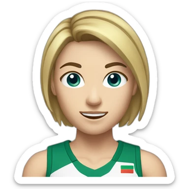 caucasian female netballer with short brunette hair sticker