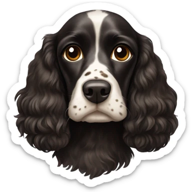 Black cocker spaniel with brown spots sticker