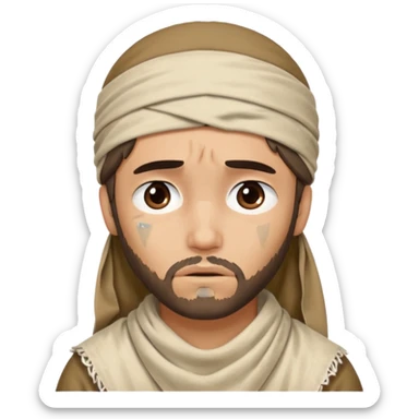 Sad tear with bandana on his head saying 100% Jesus sticker